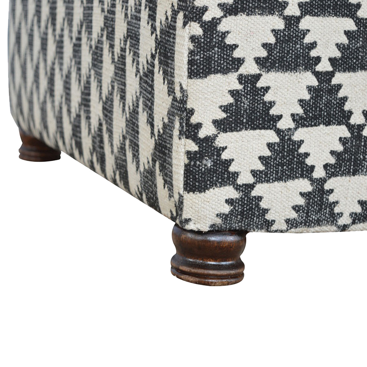 Solid Mango Wood Jute Occasional Footstool - Image 7
