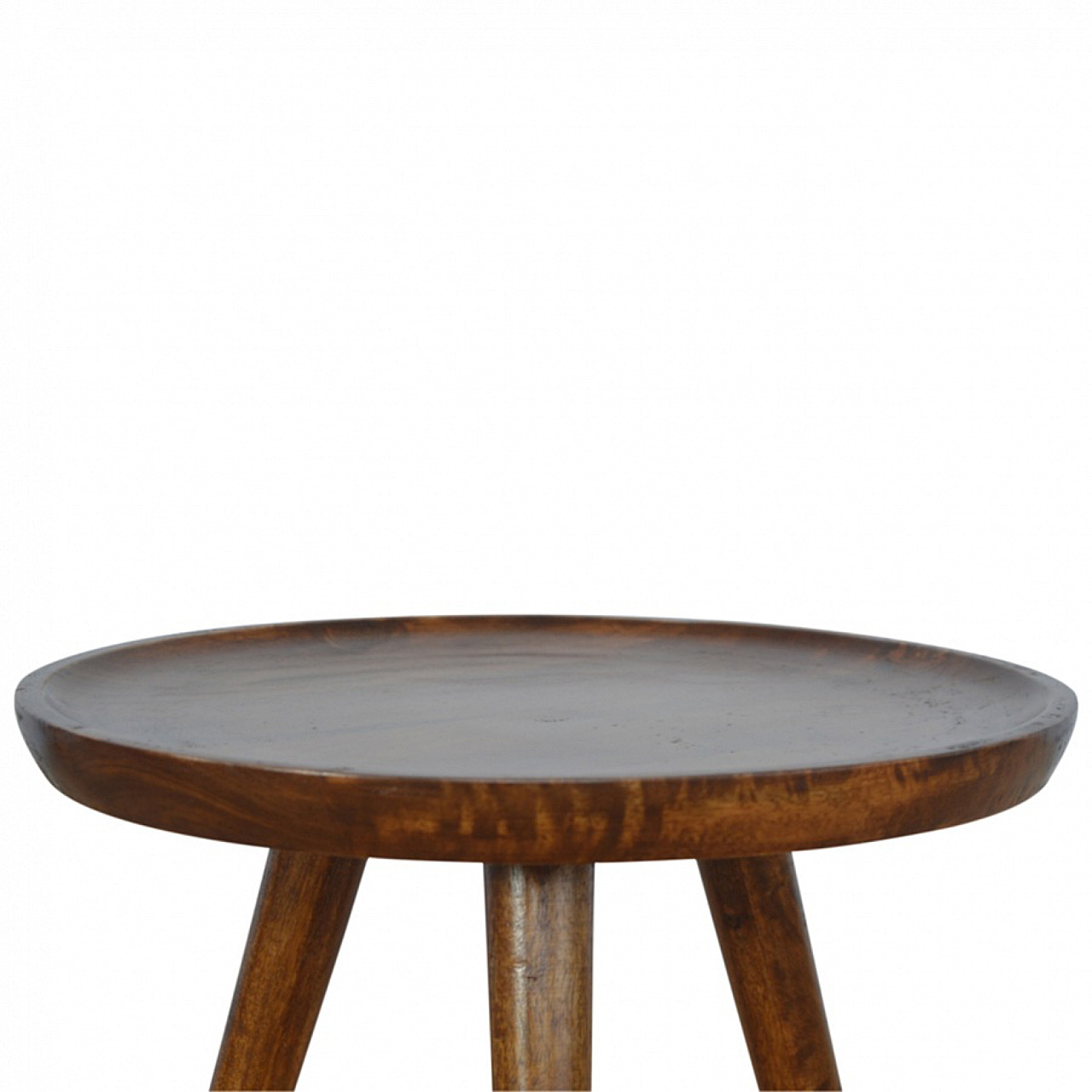 Solid Chestnut Finished Geometric Country Style Mango Wood 2PC Nest of Tables - Image 5