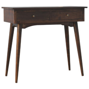 Solid Mango Wood 2 Drawer Walnut Hallway Console