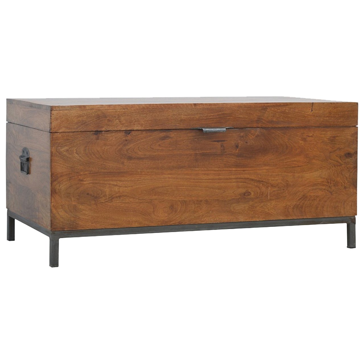 Solid Mango Wood Industrial Wooden Storage Box - Image 3