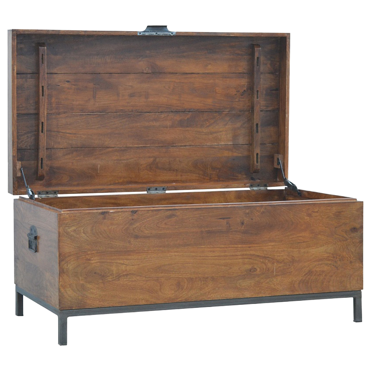Solid Mango Wood Industrial Wooden Storage Box - Image 7