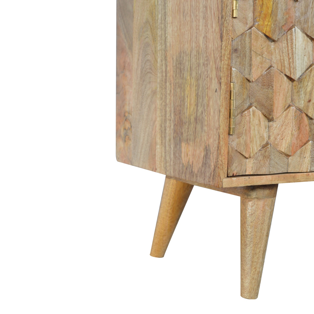 Solid Oak Finished Three Drawers One Hand Carved Pineapple Front Cupboard - Image 5