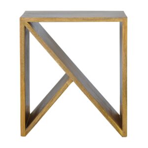 Solid Mango Wood Geometric Library Side Table