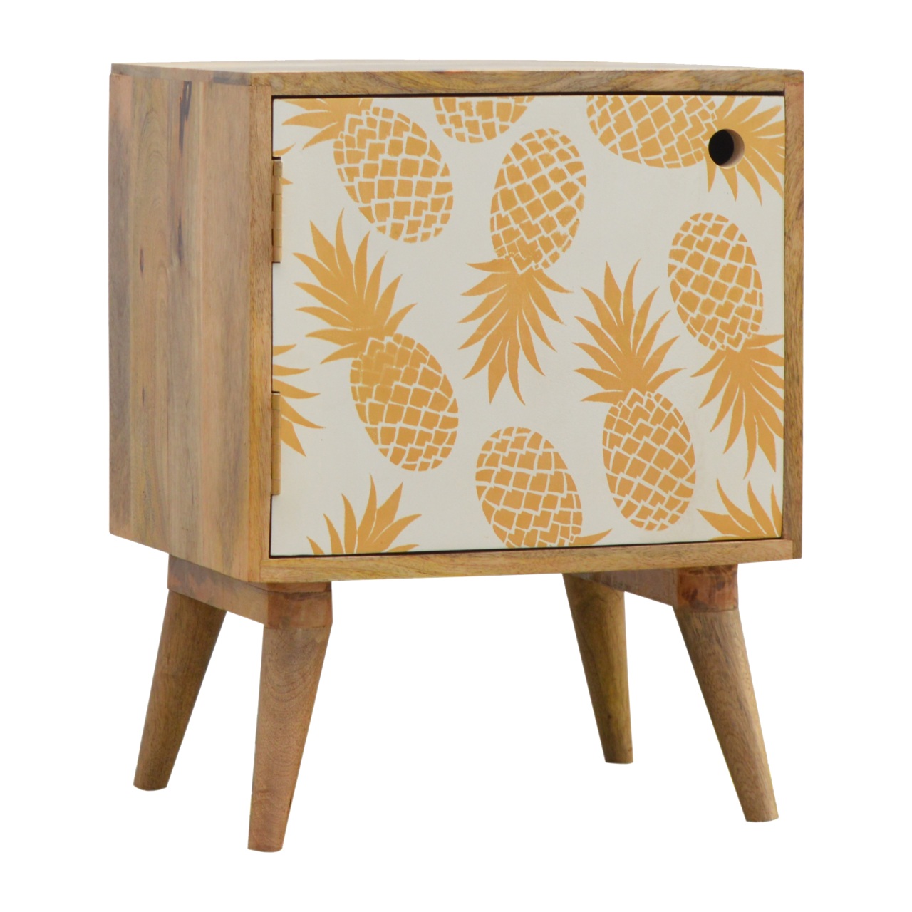 Solid Mango Wood Pineapple Screen Print Bedside - Image 2