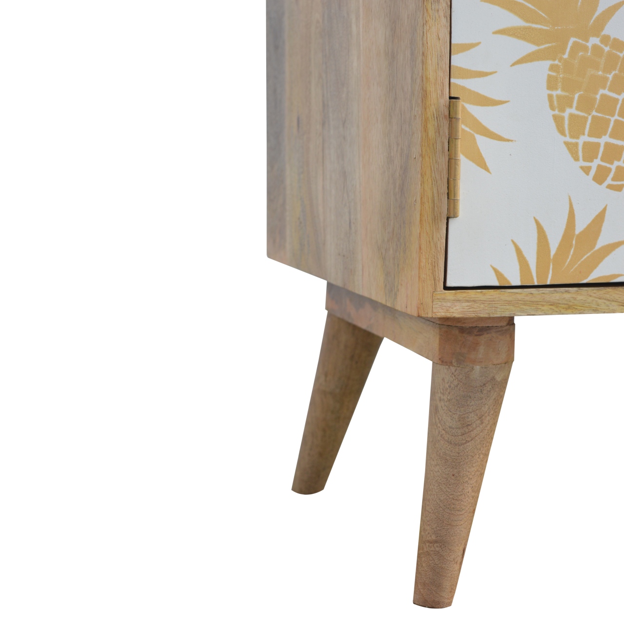 Solid Mango Wood Pineapple Screen Print Bedside - Image 6