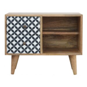 Solid Mango Wood District Diamond Mini Cabinet