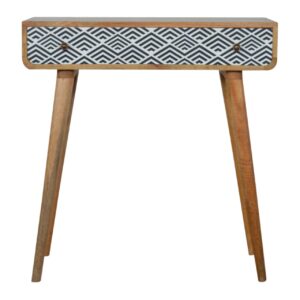 Solid Mango Wood Monochrome Print Console Table