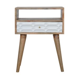 Solid Mango Wood Capsule Bedside with Open Slot