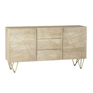 Light Gold Extra Large Sideboard 3 Drawers and 2 Doors