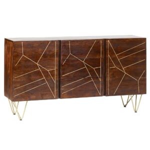 Dark Gold Extra Large Sideboard 3 Drawers and 2 Doors