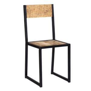 Cosmo Industrial Metal & Wood Dining Chair (Sold in Pairs)