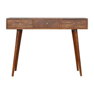 Solid Mango Wood 3 Drawer Assorted Chestnut Console