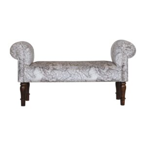 Solid Mango Wood Map Printed Bedroom Bench