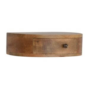 Solid Mango Wood Wall Mounted Rounded Bedside