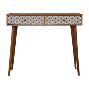 Solid Mango Wood Sendai 2 Drawer Console Table