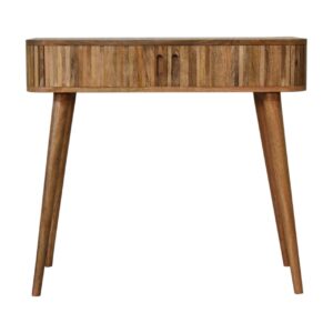 Solid Mango Wood Oak Finished 2 Handle Console Table