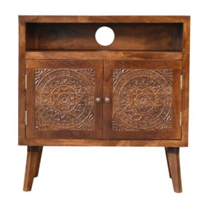 Mango Wood Tova Open Shelf Cabinet