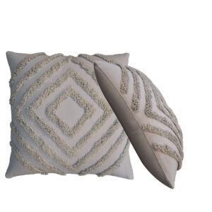 Mango Wood Tacy Grey Cushion Set of 2