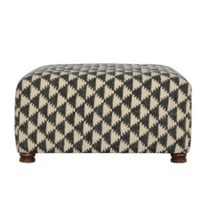 Solid Mango Wood Jute Occasional Footstool
