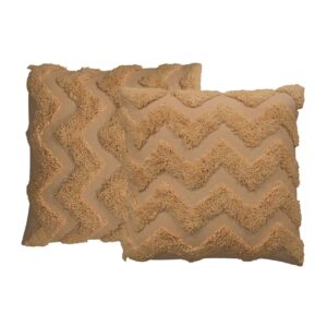 Mango Wood Mustard Zig-zag Cushion Set of 2