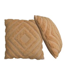 Mango Wood Mustard Diamond Cushion Set of 2