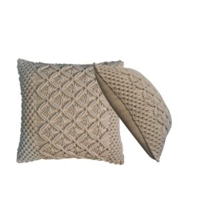 Mango Wood Lira Cushion Set of 2 - Cream