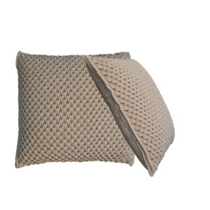 Solid Mango Set of 2 Myra Cream Cushions