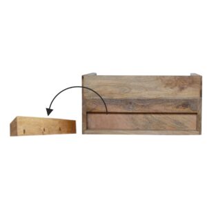 Solid Mango Wood Bone Inlay Gallery Floating Bedside