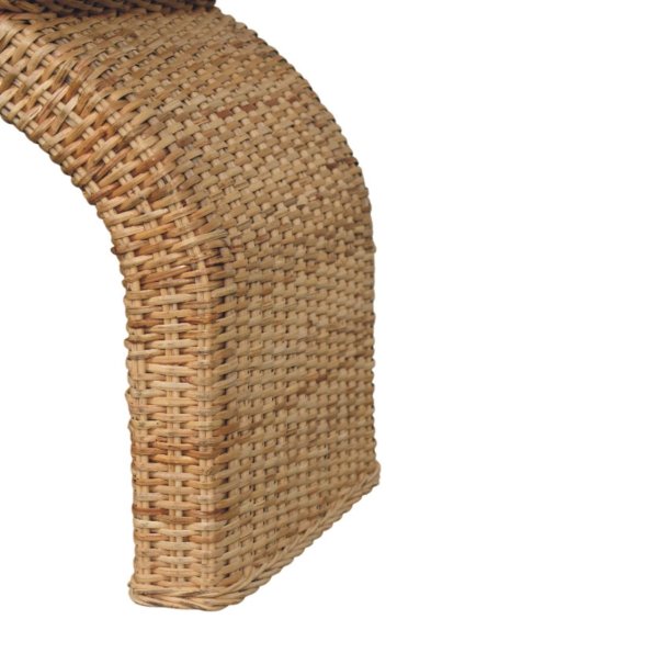 Rattan Weave Boucle Bench - Image 9