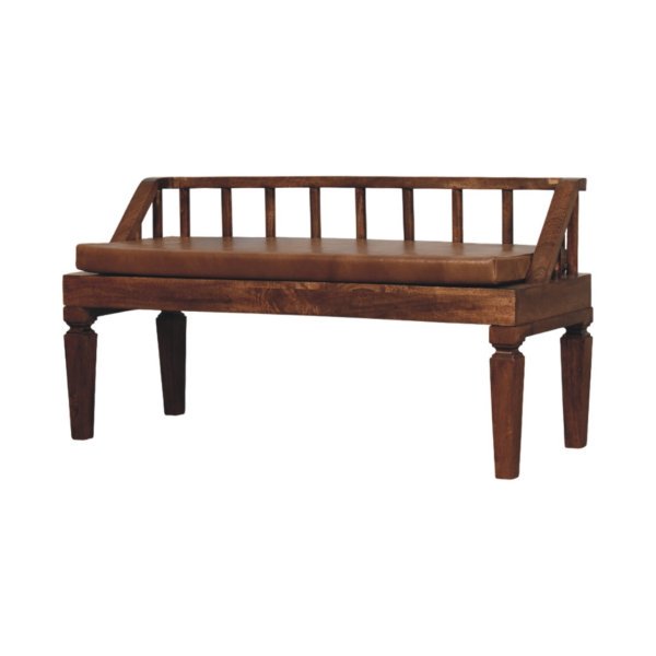 Bordeaux Leather Bench - Image 2