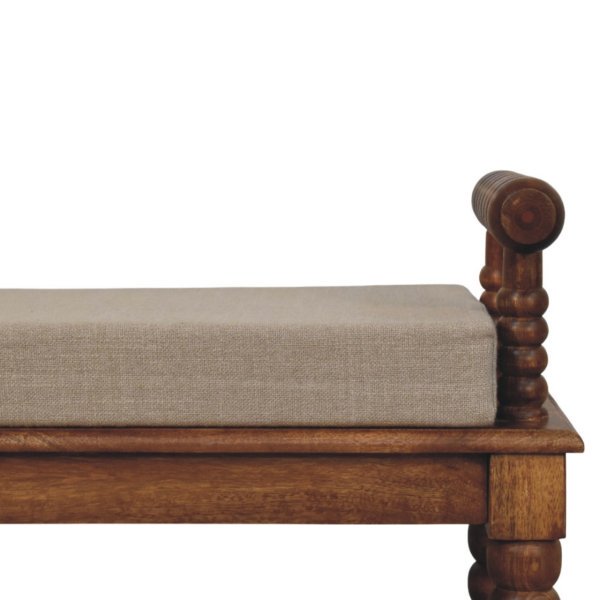 Spindle Amber Linen Bench - Image 4