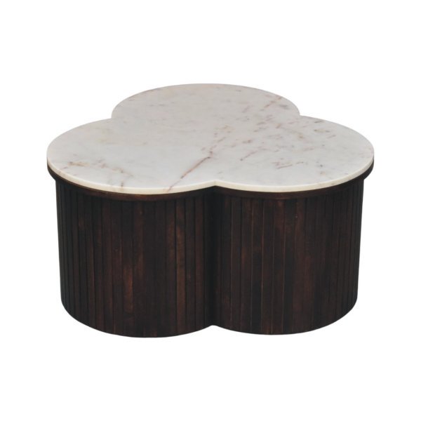 Solid Mango Wood Verona Marble Coffee Table - Image 3