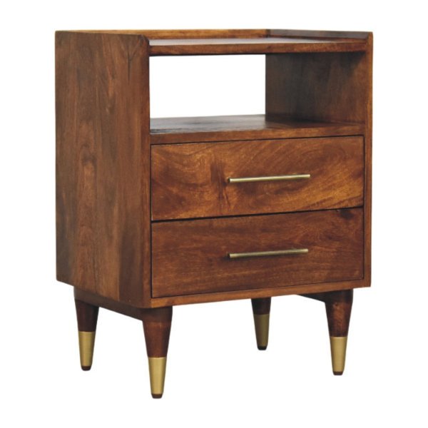 Solid Mango Wood Valenza Open Frame Bedside - Image 2