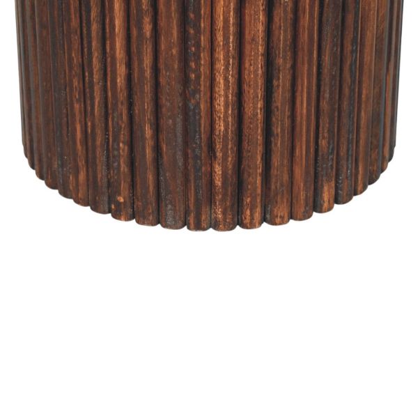 Ribbed Leather Accent Stool - Image 7
