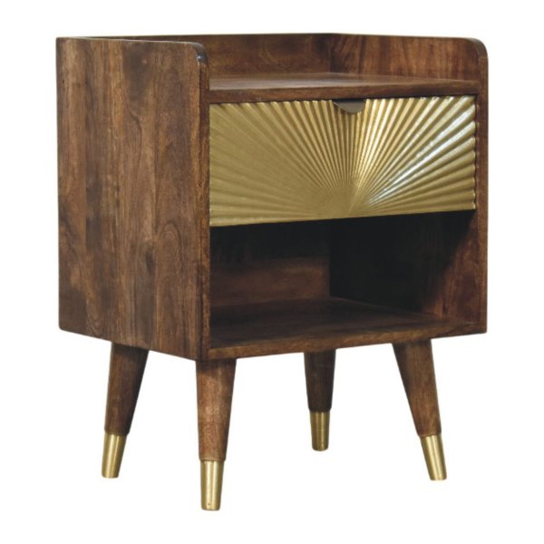 Sunburst Brass Inlay Bedside - Image 3