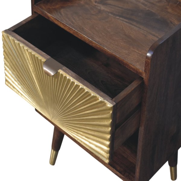 Sunburst Brass Inlay Bedside - Image 6