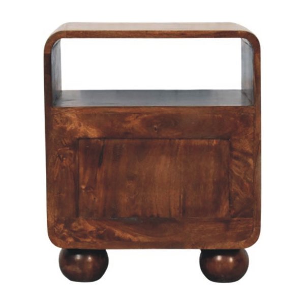 Solid Mango Wood California Walnut Rattan Bedside - Image 10