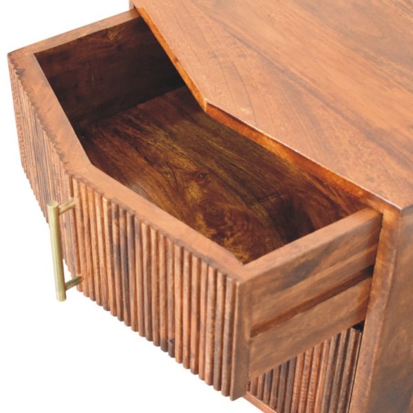 Harper Ribbed Chestnut Bedside