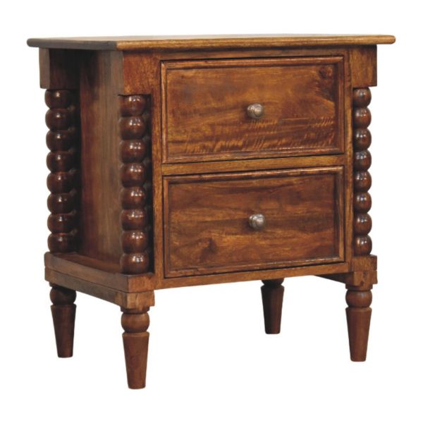 Spindle Beaded Bedside Table - Image 2