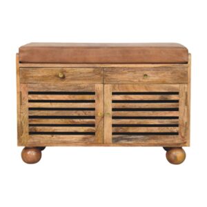 Oakridge Leather Shoe Cabinet