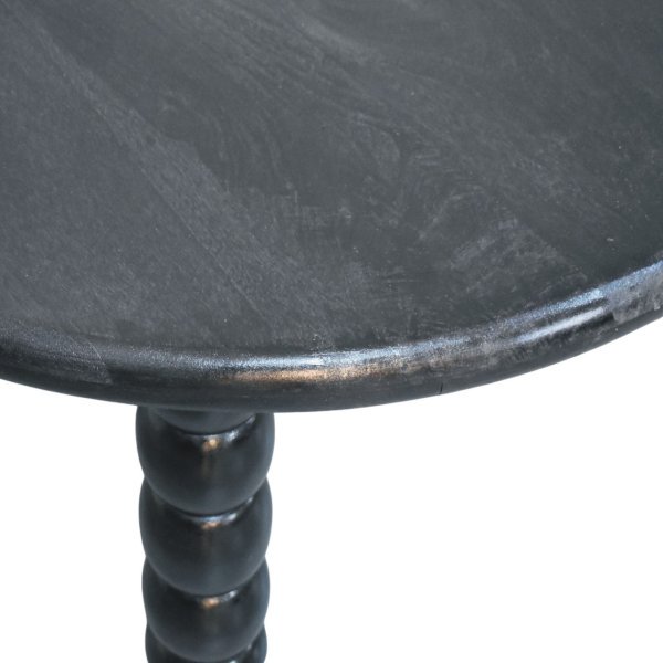 Solid Mango Wood Carbon Ash Finished Spindle Eclipse Coffee Table - Image 8
