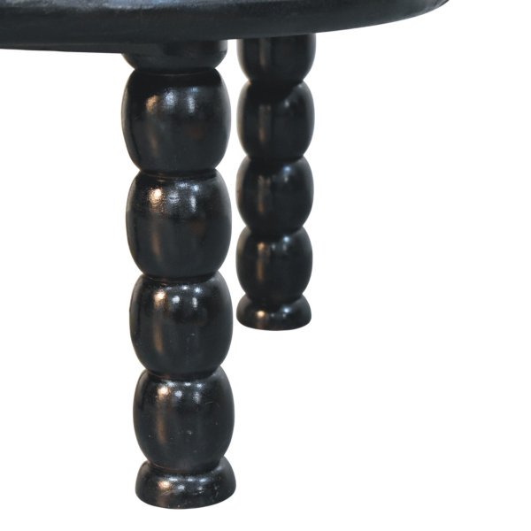 Solid Mango Wood Carbon Ash Finished Spindle Eclipse Coffee Table - Image 9