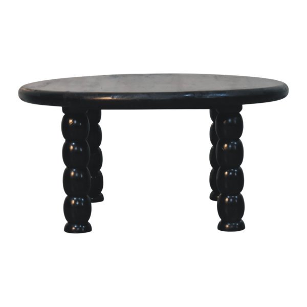 Solid Mango Wood Carbon Ash Finished Spindle Eclipse Coffee Table - Image 2