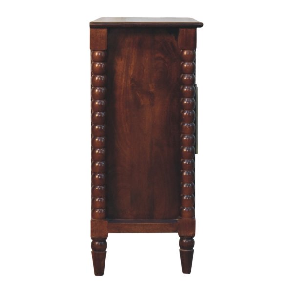 Solid Mango Wood Wine Wood Finished Spindle Heritage 2 Door Cabinet - Image 10