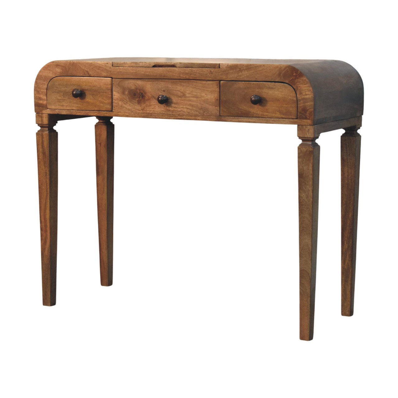 Golden Teak Curved Dressing Table - Image 2