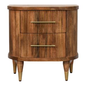 Curved 2 Drawer Bedside
