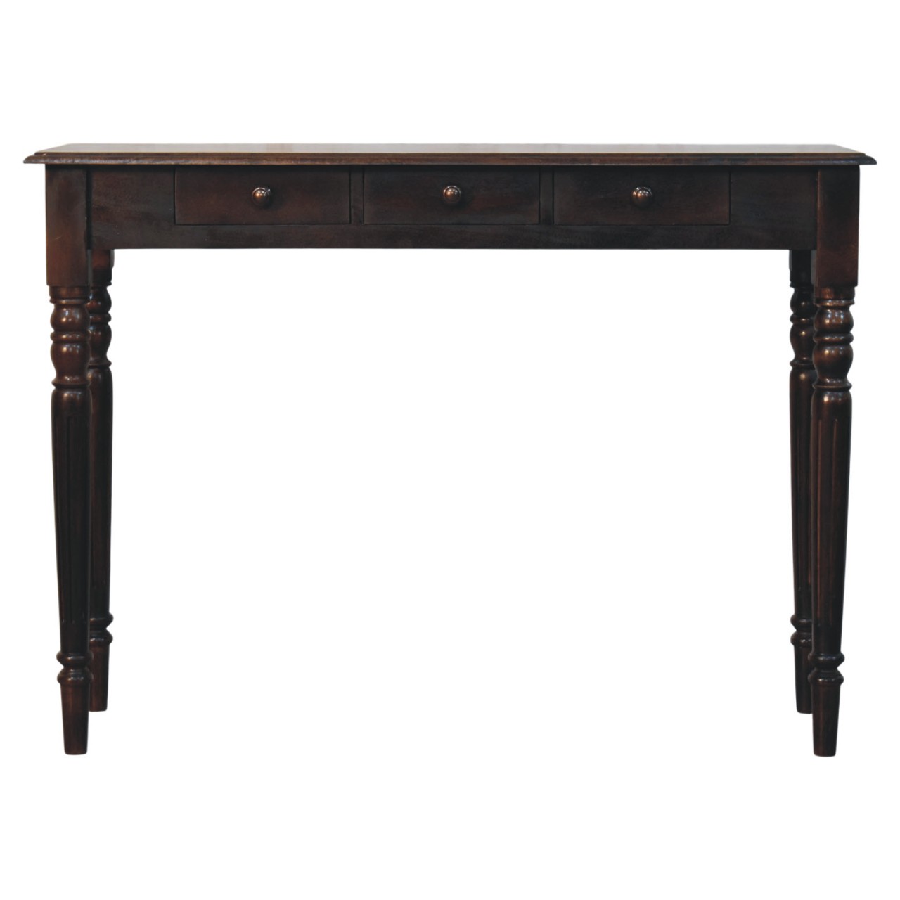 Solid Mango Wood Classic Grey Finished Heritage Spindle Legs Console Table - Image 2