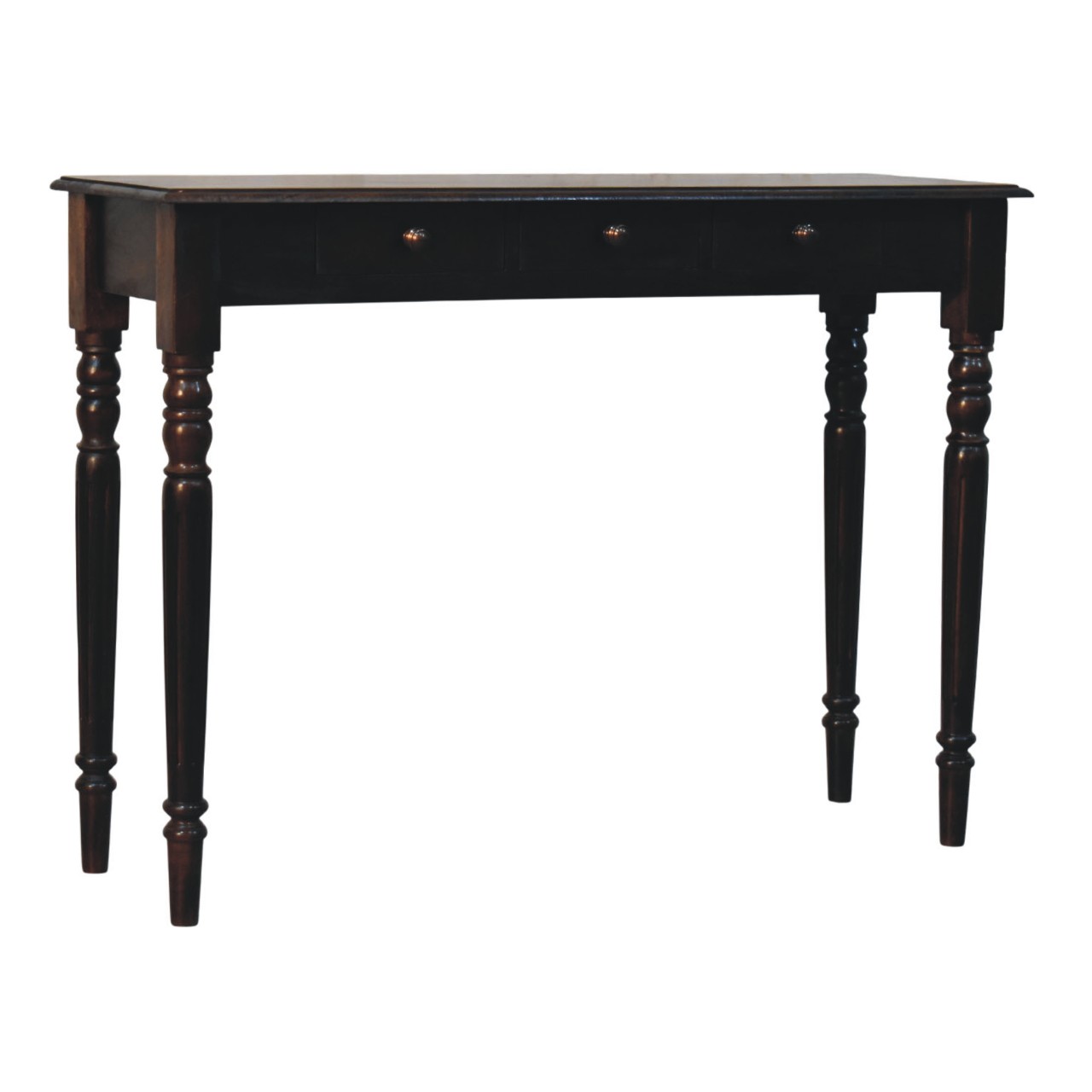 Solid Mango Wood Classic Grey Finished Heritage Spindle Legs Console Table - Image 3