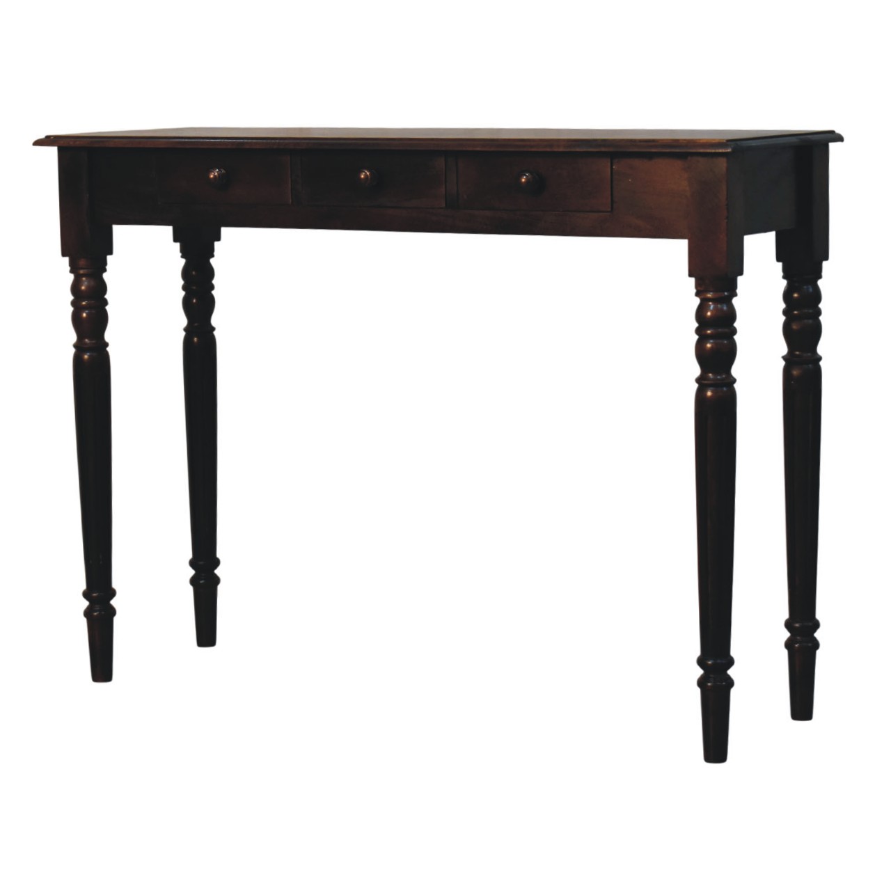 Solid Mango Wood Classic Grey Finished Heritage Spindle Legs Console Table - Image 4
