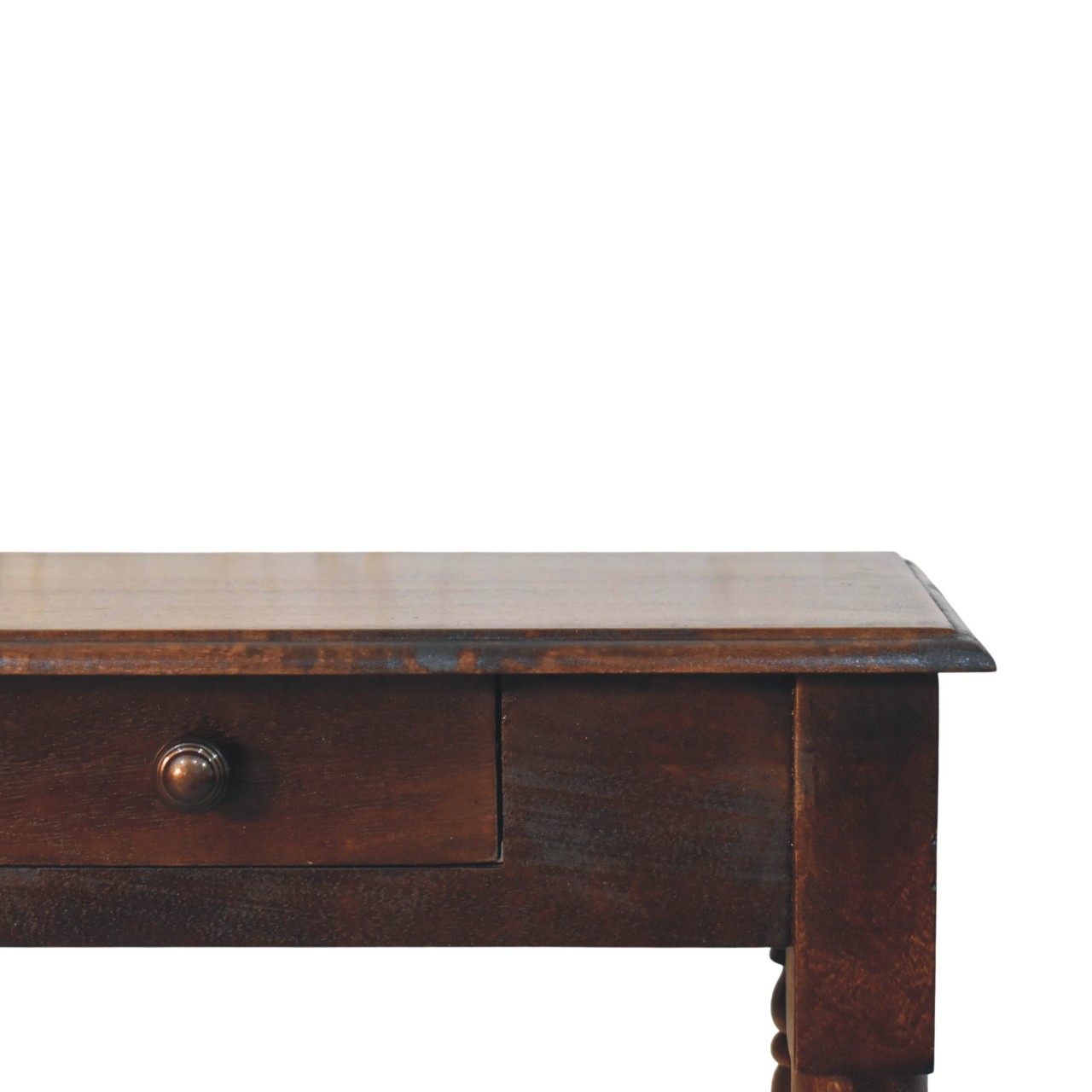Solid Mango Wood Classic Grey Finished Heritage Spindle Legs Console Table - Image 5